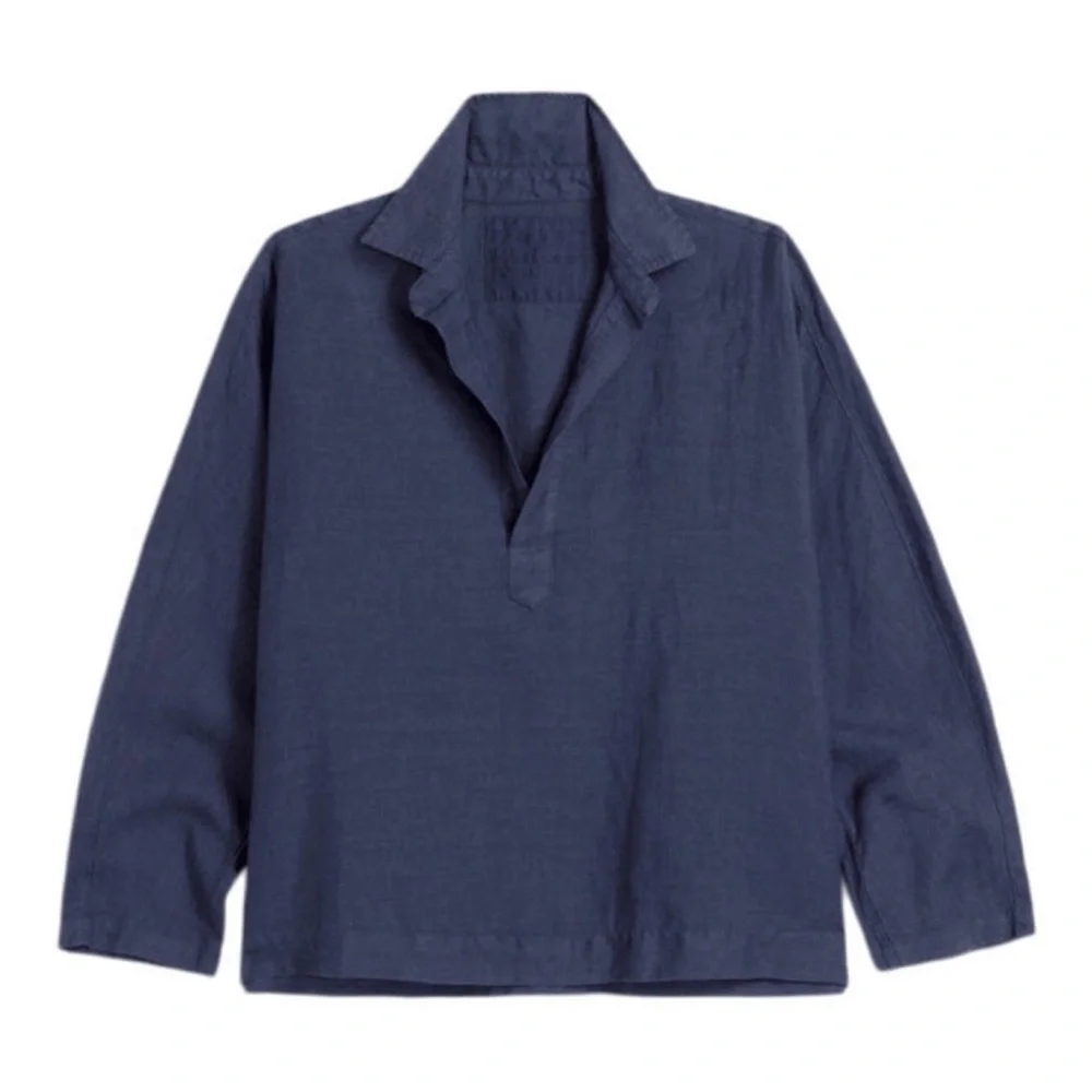 Frank & Eileen Gabi Popover Shirt in Navy - Picture 2 of 7